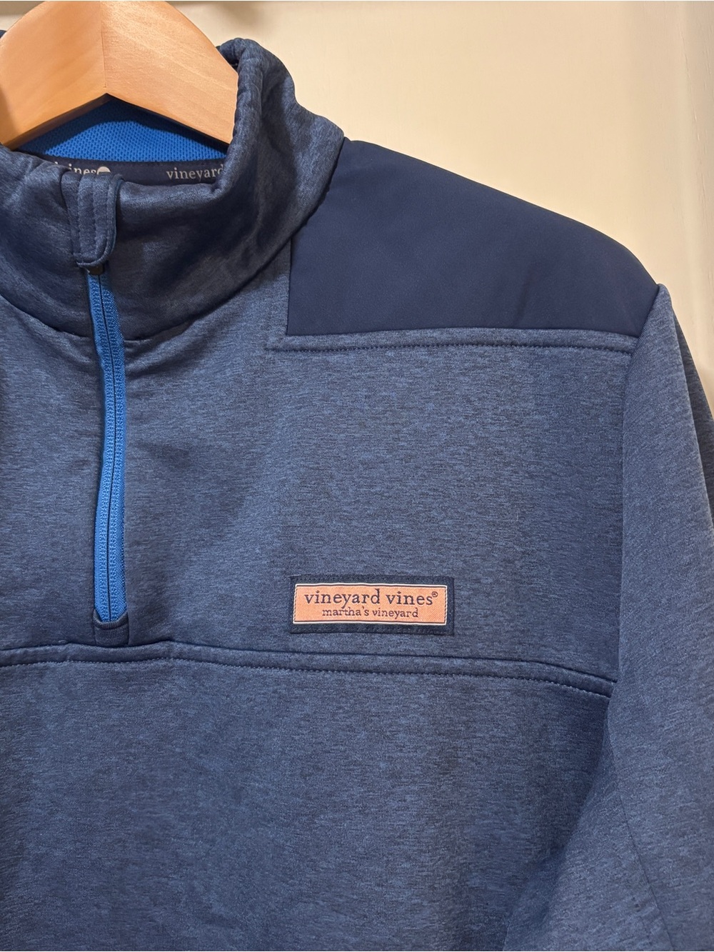 Vineyard Vines Mens 1/4 Pullover Sweater Fleece Size M Sporty Preppy Golf Blue
